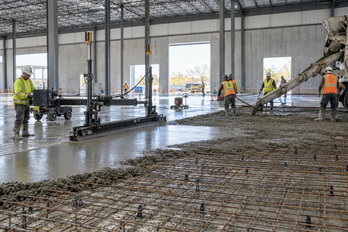 Commercial Concrete Slabs active worksite overview in Welland and the Niagara Region, Ontario